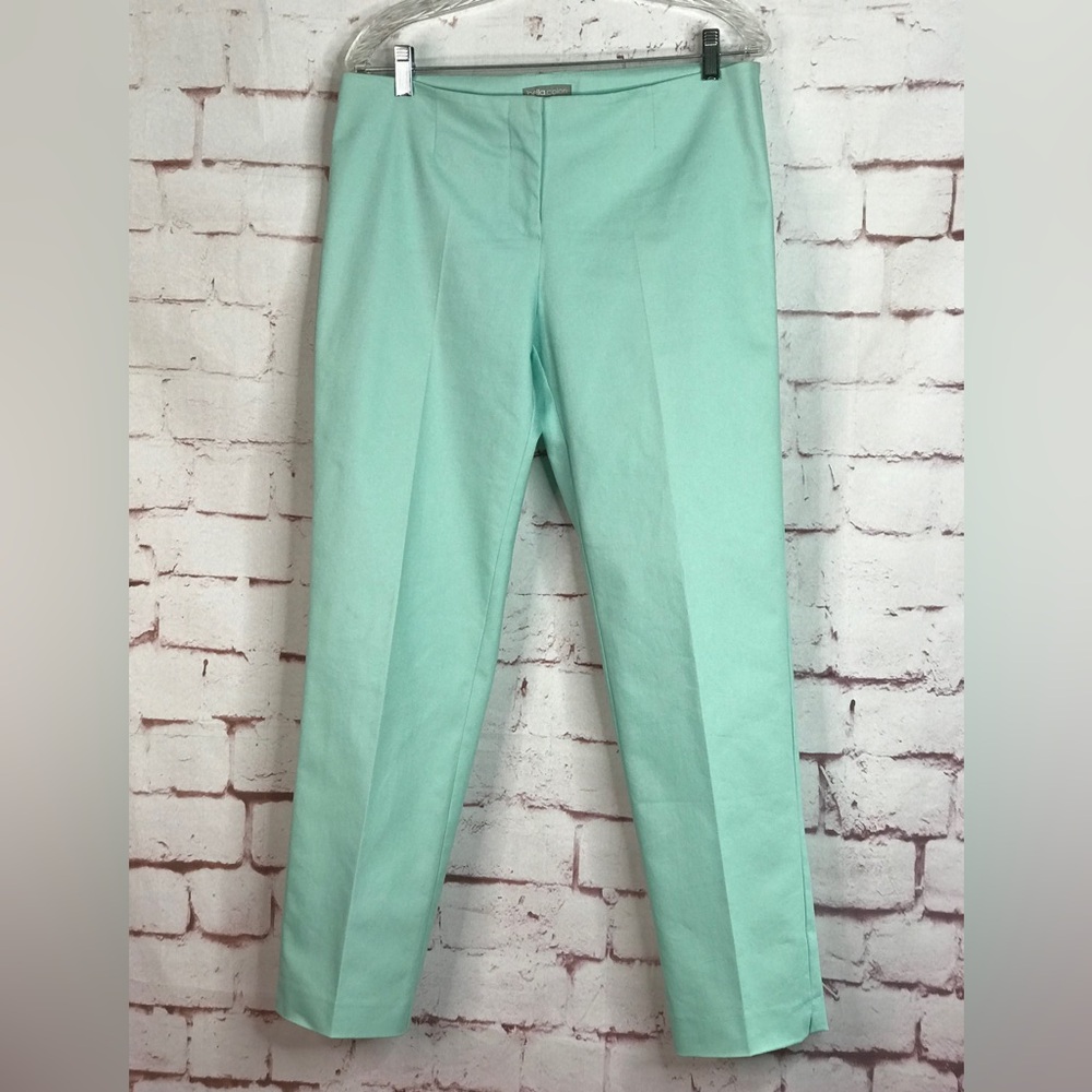 BELLA COLORI Aquamarine Teal Pastel High Waist Tailored Slacks Pants Size 8 - Picture 15 of 16